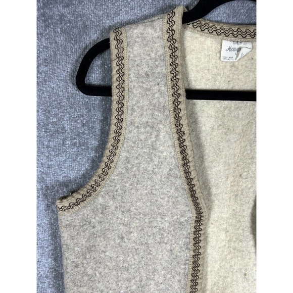 Monarca Wool Blend Sleeveless Western Riding Rodeo Vest Womens Large Tan Cream - Picture 5 of 13